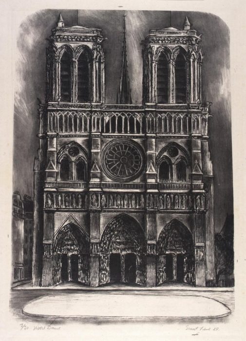 Charcoal sketch of Notre Dame