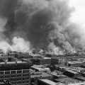 Photo of burning buildings