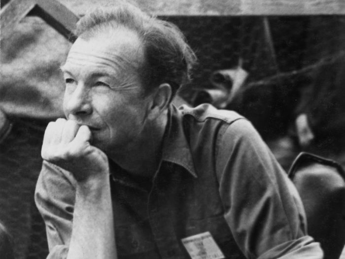 B&W photo of Pete Seeger
