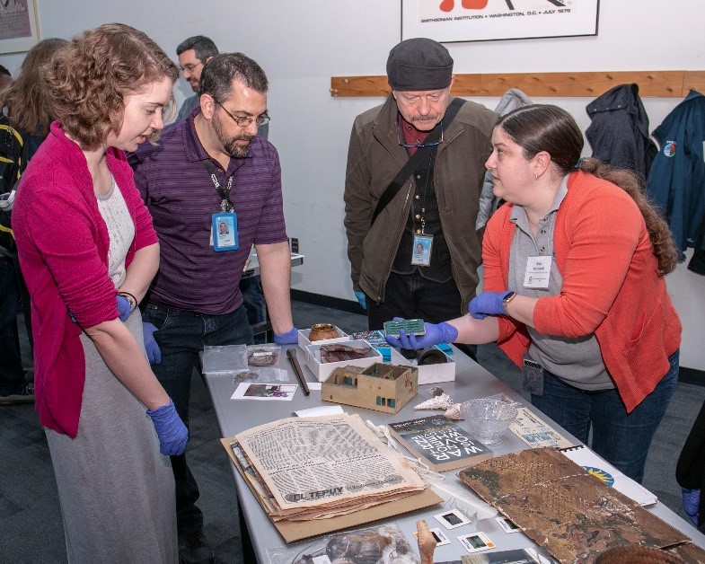 Tables set up at Collections Open House