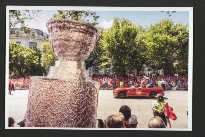 Replica cup in foreground