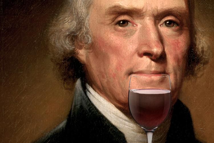Jefferson with wine glass