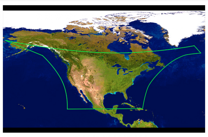 Diagram showing area that will be monitored by TEMPO