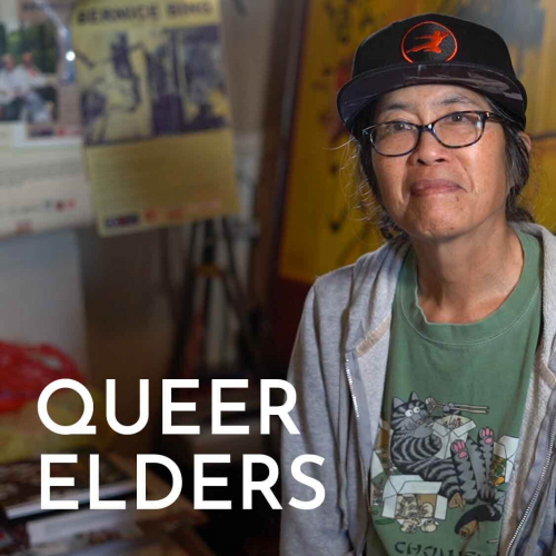 Asian woman with title Queer Elders