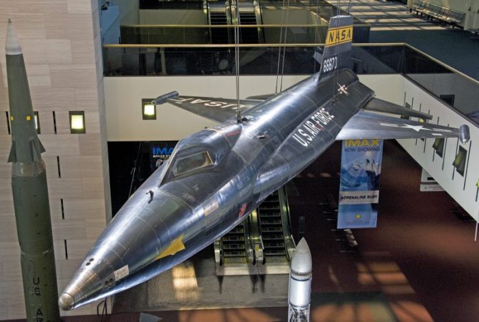 USAF jet on display in gallery