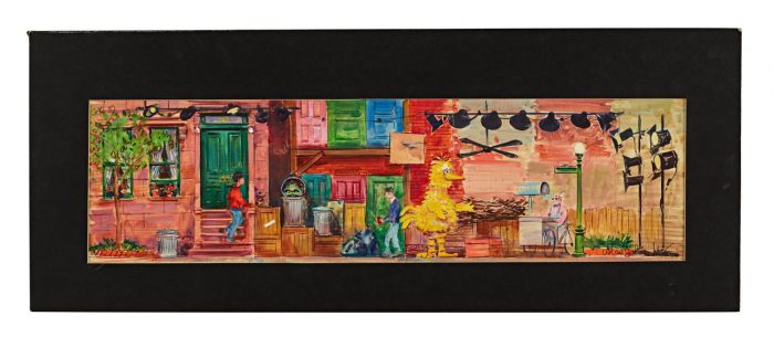 Illustration of Sesame Street set