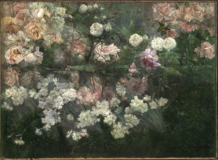 Painting of flowers in close up