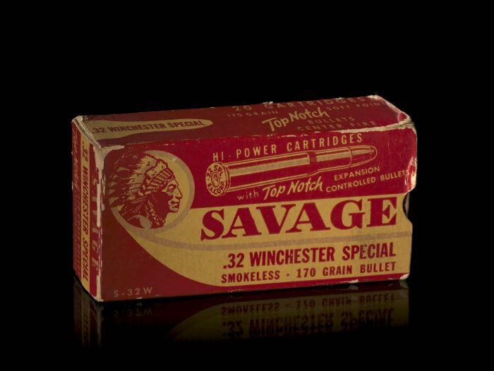 Box of Savage brand ammunition
