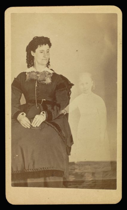 Woman with faint image of child