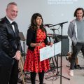 Rajshree Solanki accepting the registrar of the year award. (Photo by Mark McQueen