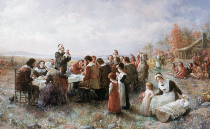 Painting of the first Thanksgiving