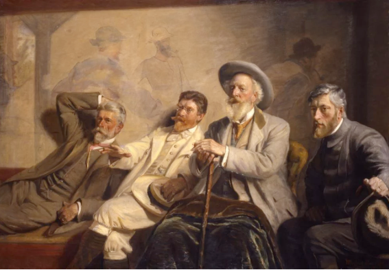 Danish painting of old gentlemen