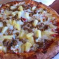 Sausage and pineapple pizza