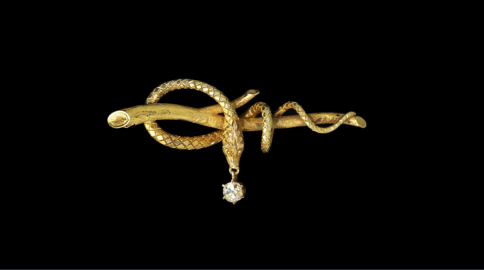 Gold snake pin