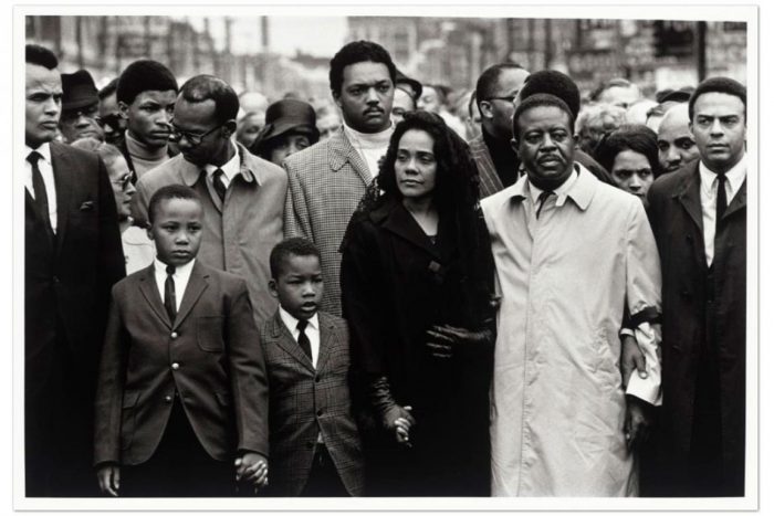 Friends and family at the funeral of Martin Luther King Jr.