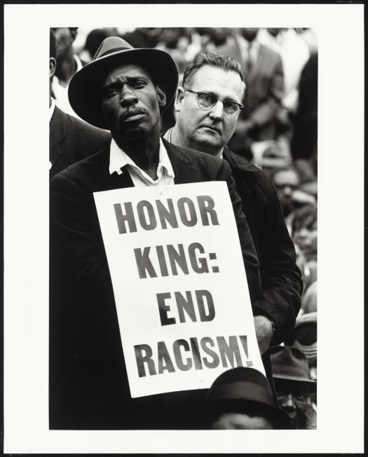 Honor King End Racism sign