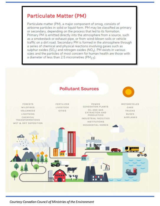 Graphic showing pollution stats in Canada