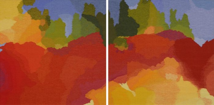Colorful abstract diptych