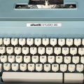 Blue olivetti typewriter