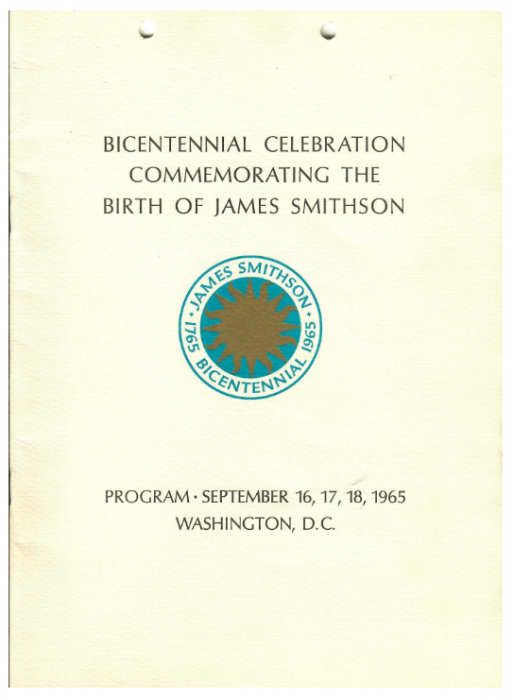 Program cover with Smithsonian Seal