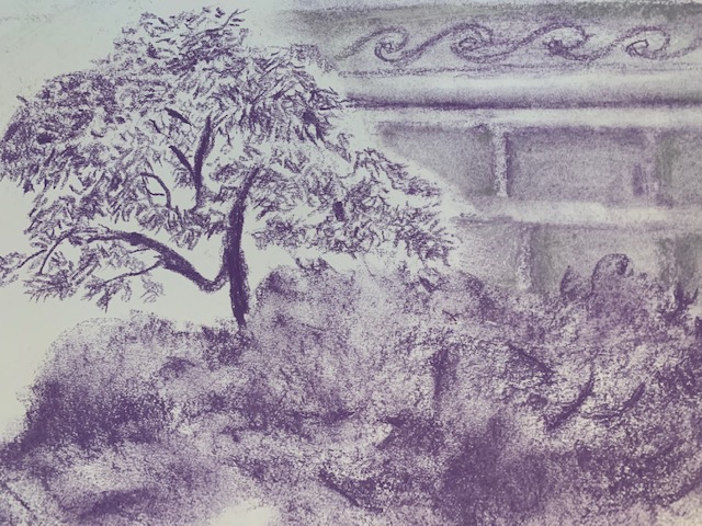 Pastel drawing of Garden