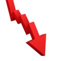 Vector stock image of red downward arrow