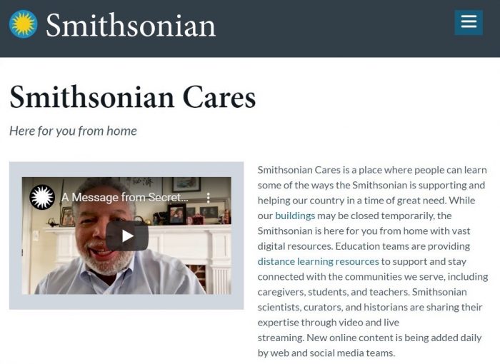 Smithsonian Cares: Here for you from home