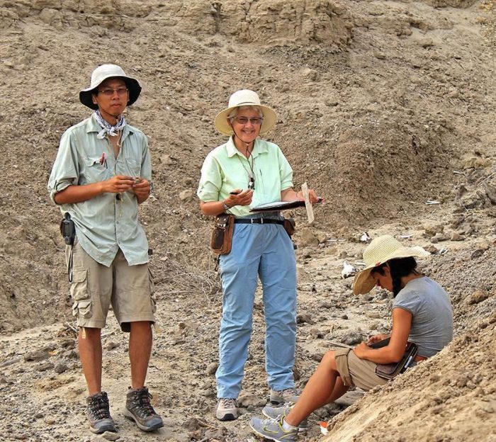 Behrensmeyer with research associates in the field