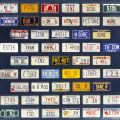art piece of various license plates