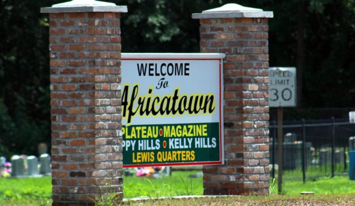 Africatown welcome sign