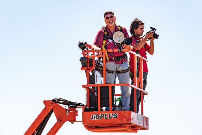 Dane and Adam on cherry picker