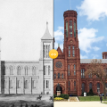 Side by side comparison of Smithsonian Castle