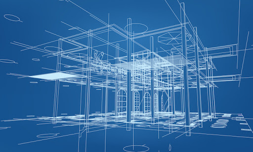 Generic 3D blueprint of building