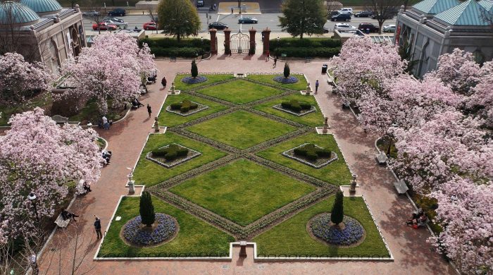 The parterre photographed from above