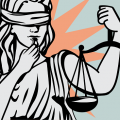 Graphic of Justice blowing a whistle