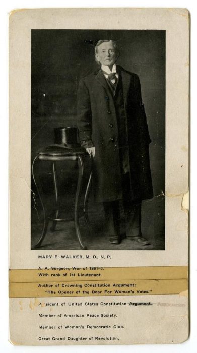 Dr. Mary Walker wearing men's clothing