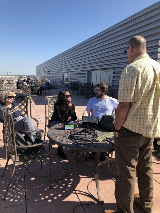 Group at picnic table