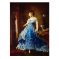 Portrait of woman in blue dress