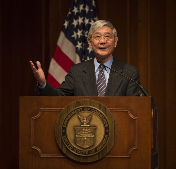 Franklin Odo at Dept of Commerce podium