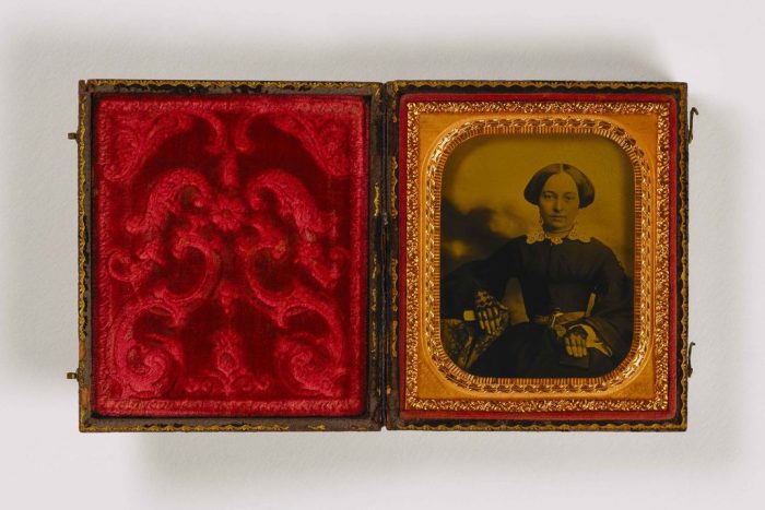 PortraIT OF WOMAN IN RED VELVET CASE