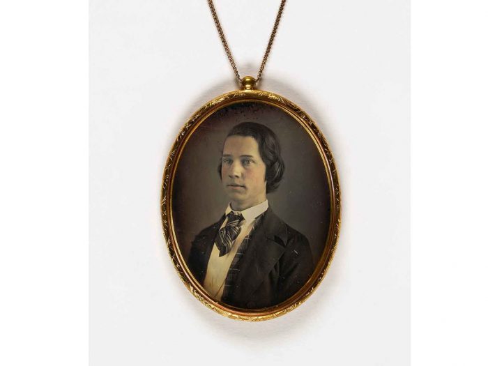 Large pendant with photo of young man