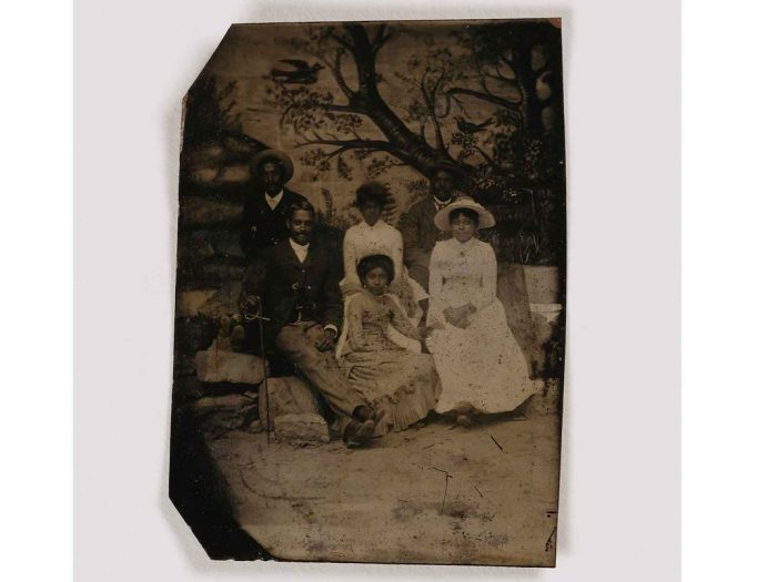 Studio portrait of African American family