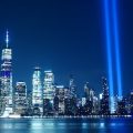 Rays of light memorializing WTC in NYC skyline