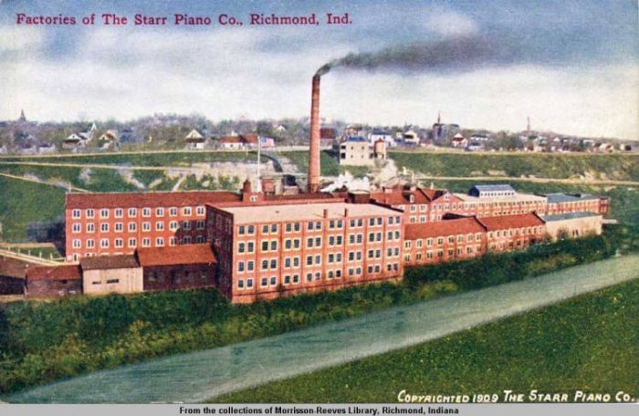 1909 postcard of Starr Piano Company