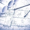 Stock photo of construction blueprints