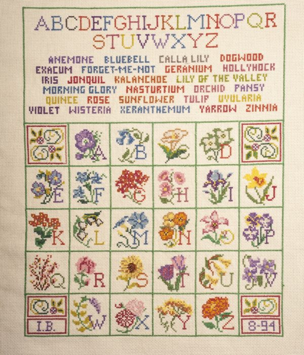 Cross-stitch alphabet sampler