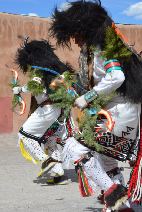 Two costumed dancers