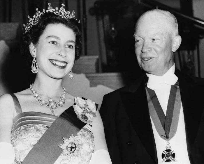 Young Queen Elizabeth with President Dwight Eisenhower