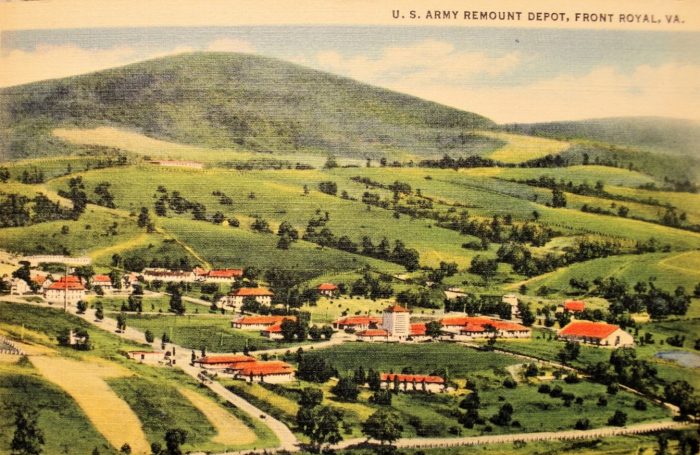 Postcard showing the US Army Remount Depot in Front Royal