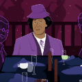 Cropped illustration for Sidedoor 8.12 showing Lucy Hicks Anderson wearing a purple suit